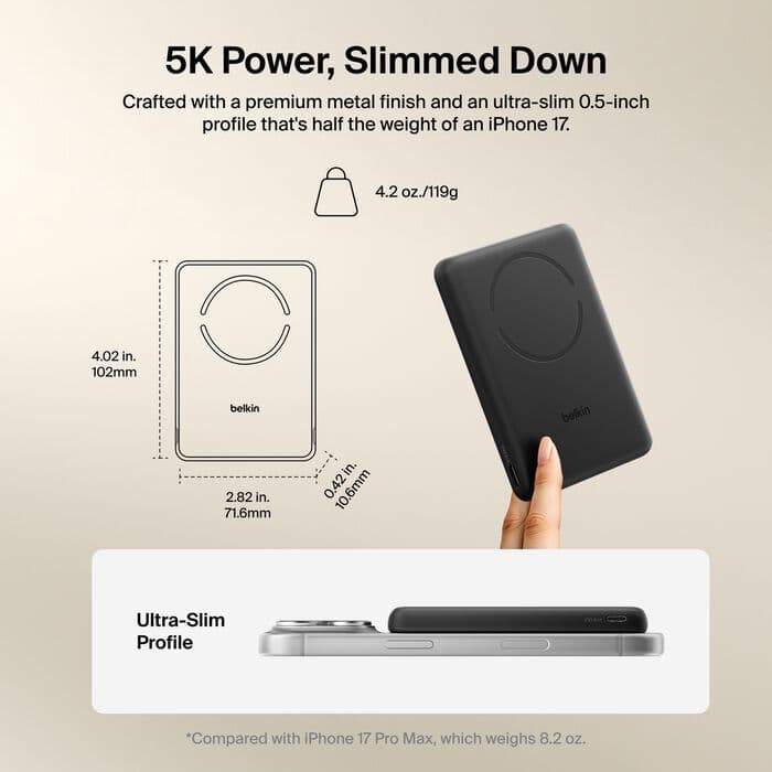 Belkin Slim Magnetic Power Bank 5K